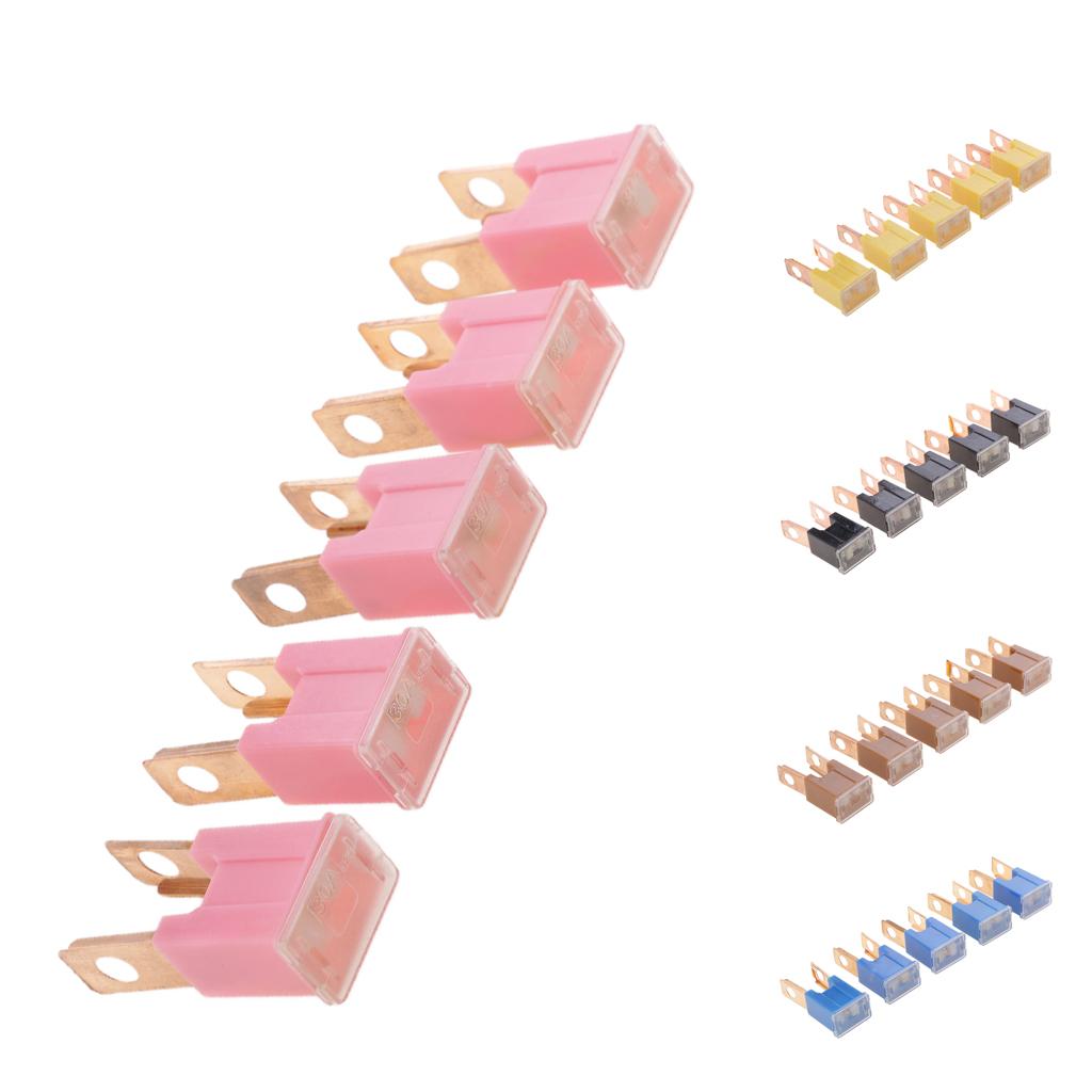  5 Pieces Auto Car FLK-M 32V Male Straight Long Blades PAL Fuses 30A Pink