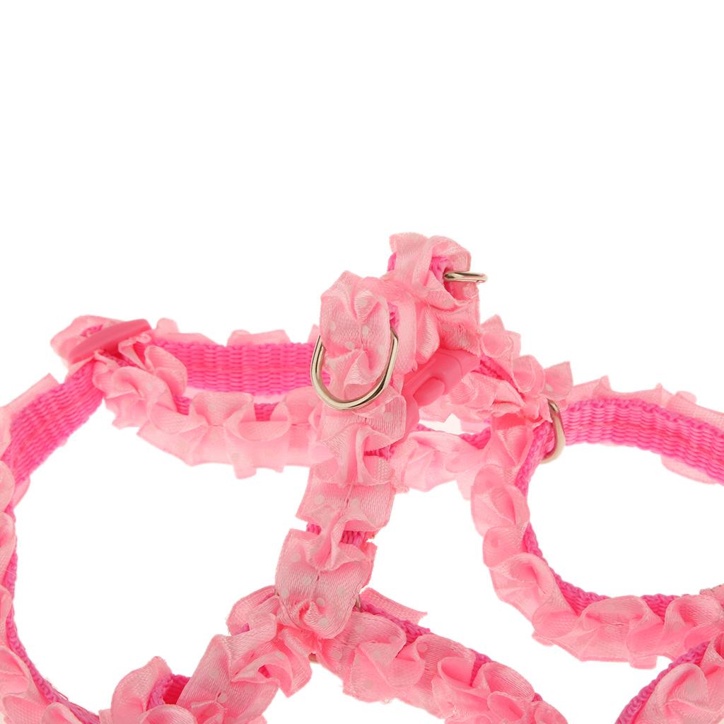 Adjustable Pet Dog Belt Nylon Lead Leash Collar Harness Safety Strap Pink