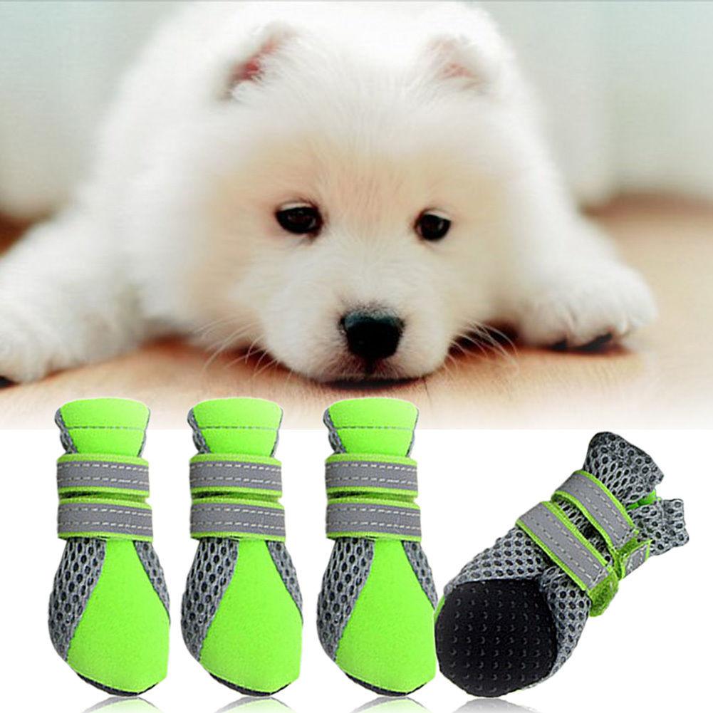 Pet Dog Boots Water Repellent Anti-Slip Protective Boots Shoes Green XL