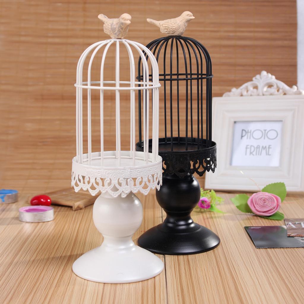  Wrought Iron Birdcage Candlesticks Home Party Candle Tea Light Holder Black