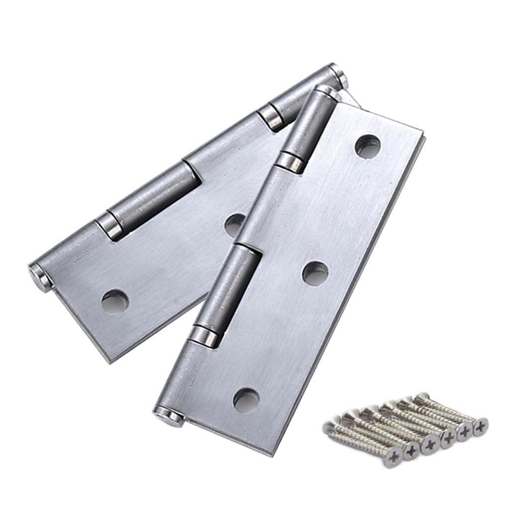 1Pair Stainless Steel Fire Door Butt Hinge With Screws 2inch 50x37x1mm