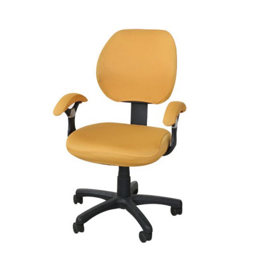 Modern Office Computer Chair Cover Polyester Elastic Fabric Removable Golden