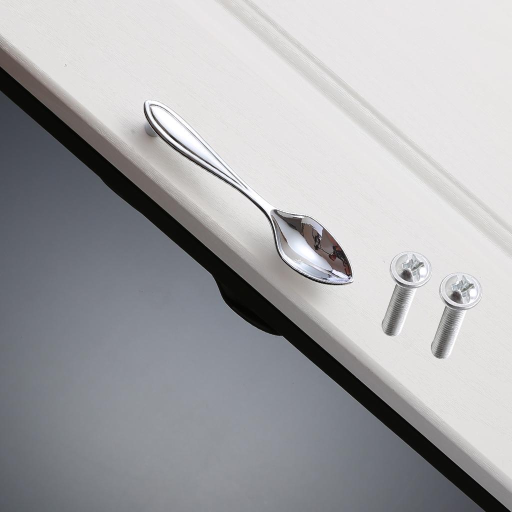 Creative Spoon Pull Handle Kitchen Cabinet Cupboard Knob 112mm Chrome