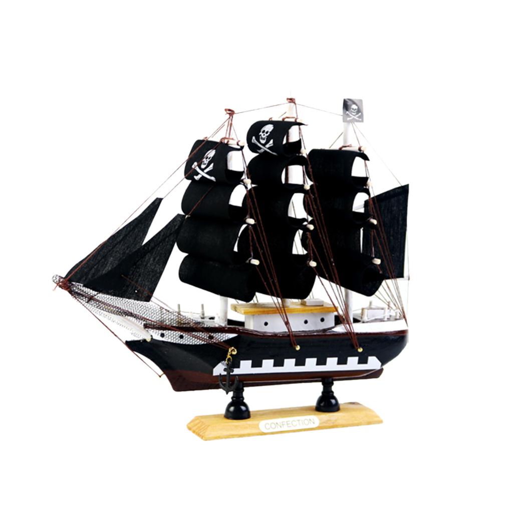 9.5'' Nautical Wooden Handcrafted Ship Model Pirate Sailing Boat Replica #3