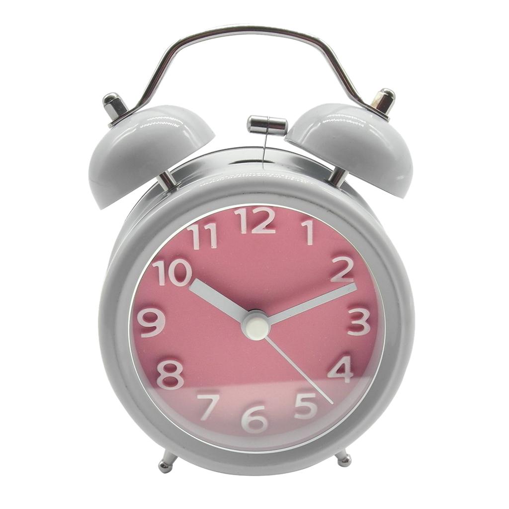 Twin Bell Alarm Clock With Loud Alarm 3D Number Pink