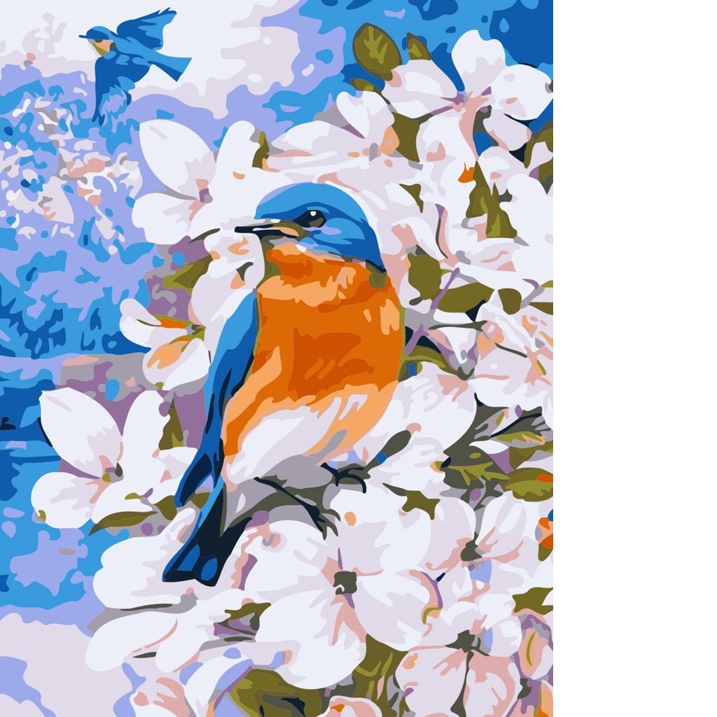 Frameless DIY Painting By Numbers Canvas Painting Art Picture Flower Bird