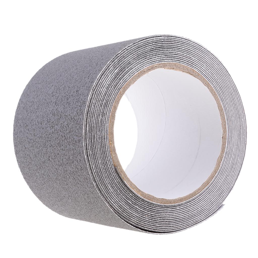 Safety Anti Slip Tapes Stairs Bath Stripes Warning Stickers Gray 5mx100mm
