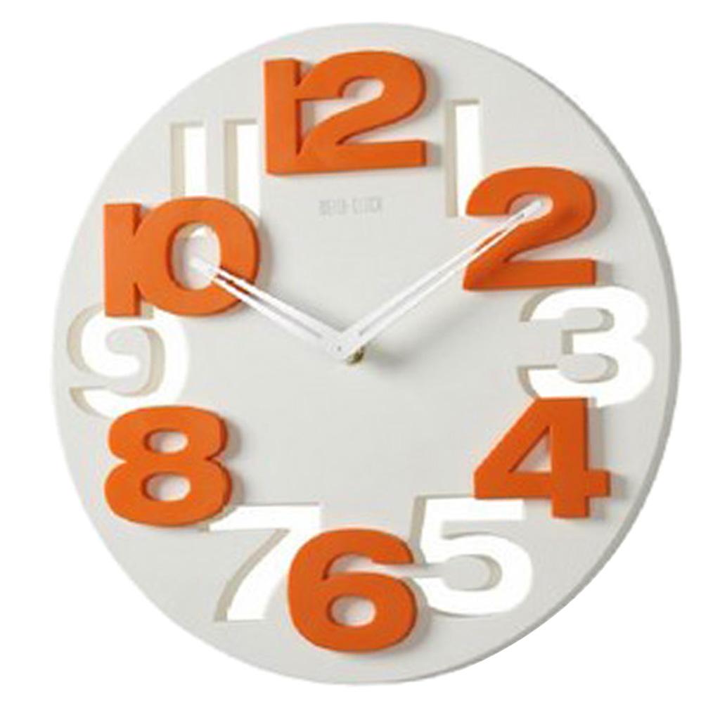 Decoratve 3D Wall Clock Creative Analog Clock for Home Kitchen Bedroom White