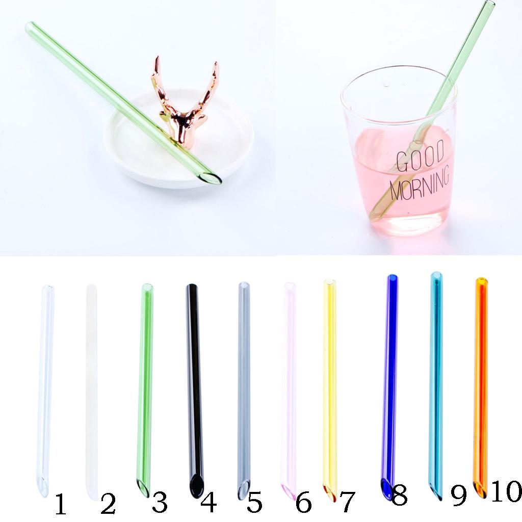 Reusable Straight Glass Tube Drinking Straw with Cleaning Brush  Clear