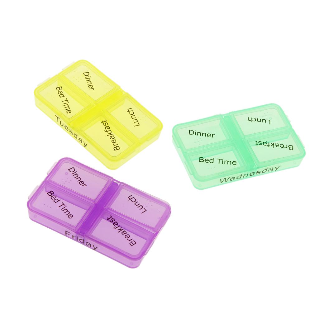 7 Color Pill Box Medicine Storage Case Candy Gum Multilayer Container Holder