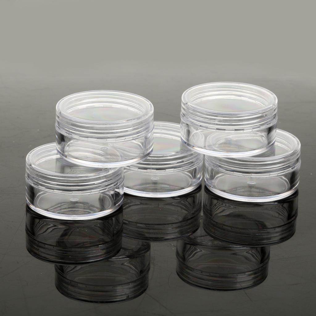 5pcs 10g Cosmetic Empty Jars Pots Eyeshadow Cream Powder Container Clear