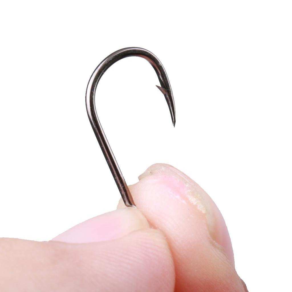 100pc Fishing Hook High-Carbon Steel Fishhook Saltwater Black 16 x 8mm