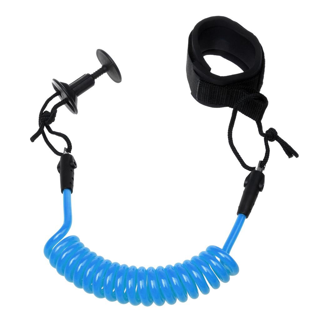 Bodyboard Coiled Wrist Leash, Boogie Board Bicep Leash Surf 5 ft Blue