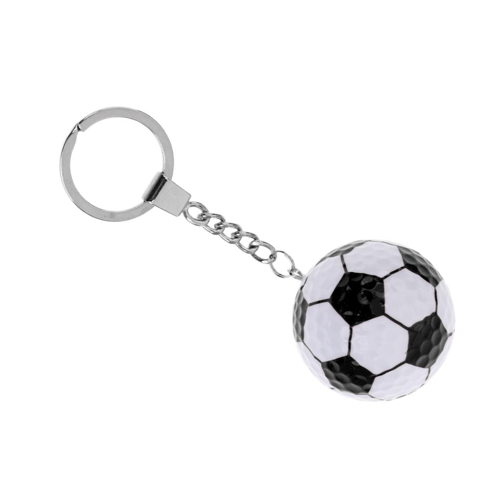 Golf Ball Key Chain Golf Gift Key Ring Bag Pendant Accessory Football Black