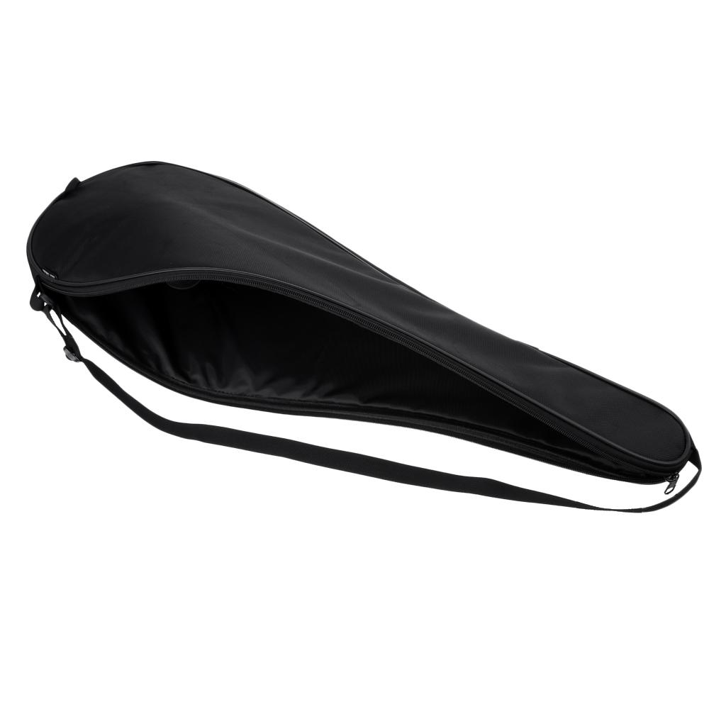 Waterproof Oxford Squash Racquet Cover Bag with Adjustable Strap Black