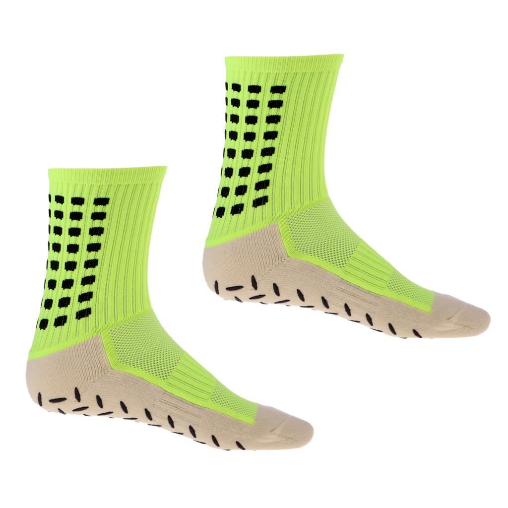 Anti Slip Football Soccer Sports Socks Slipper Home  Sock Fluo Green