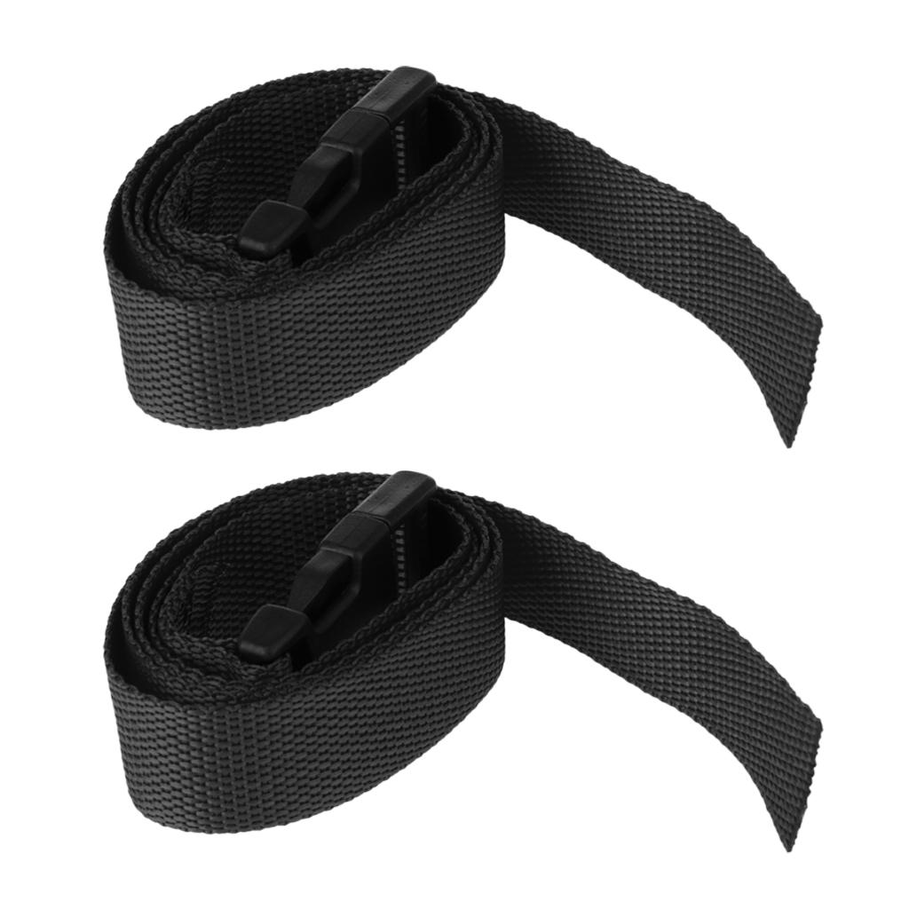 2pcs Golf Trolley Webbing Straps Quick Release Suitcase Tie Down Belt Black