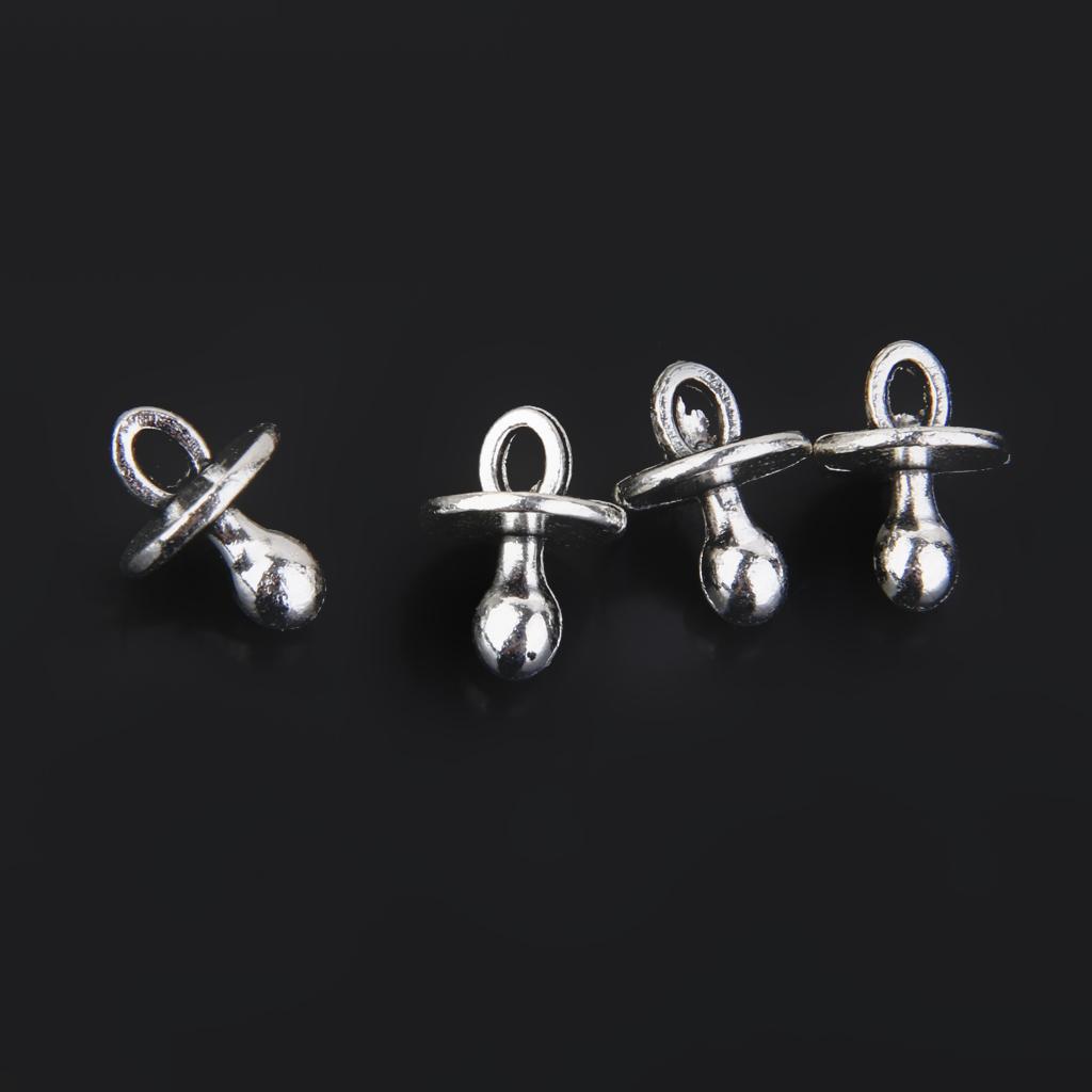 25pcs Baby Nipple Pacifier Charms for Jewellery Crafts DIY Silver