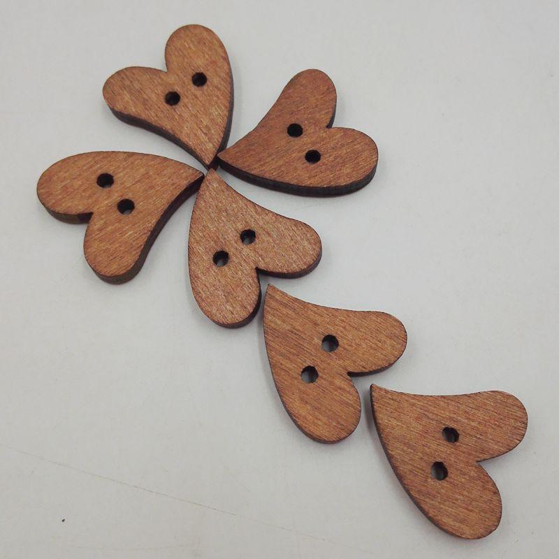 100pcs Wood Wooden Buttons Sewing Scrapbooking Button DIY Craft Coffee