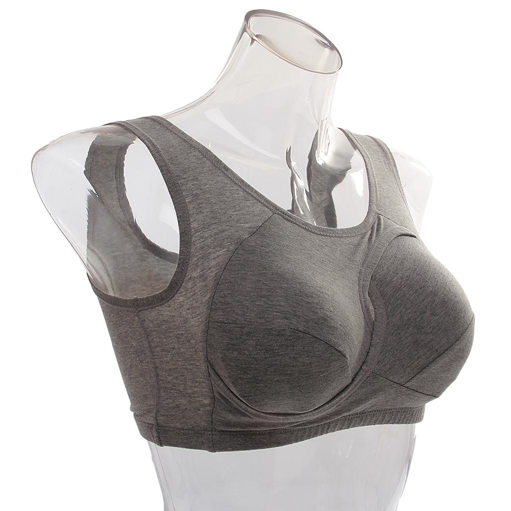 Womens Seamless Sports Yoga Bra Crop Top Vest Wireless Bras Shapewear Gray L