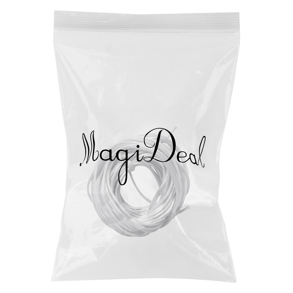 10m Waxed Nylon Thread Cotton Cord String Fit Weave Jewelry 1.5mm White