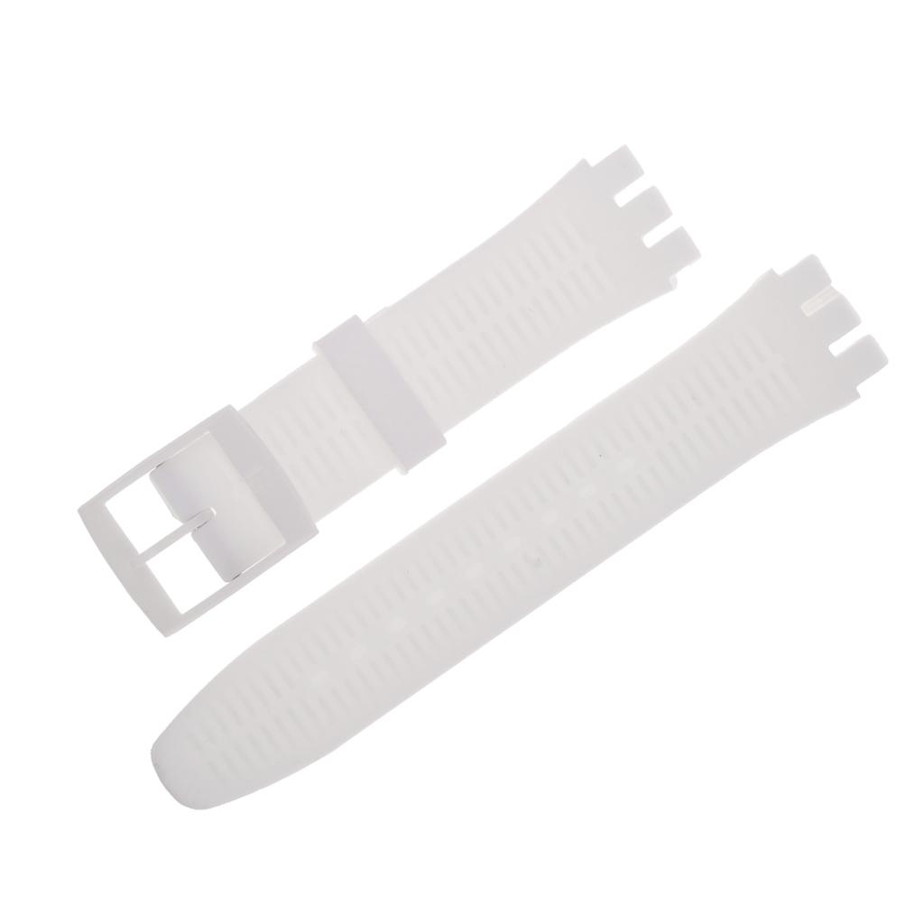 19mm Silicone Rubber Replacement Watch Bands Waterproof White