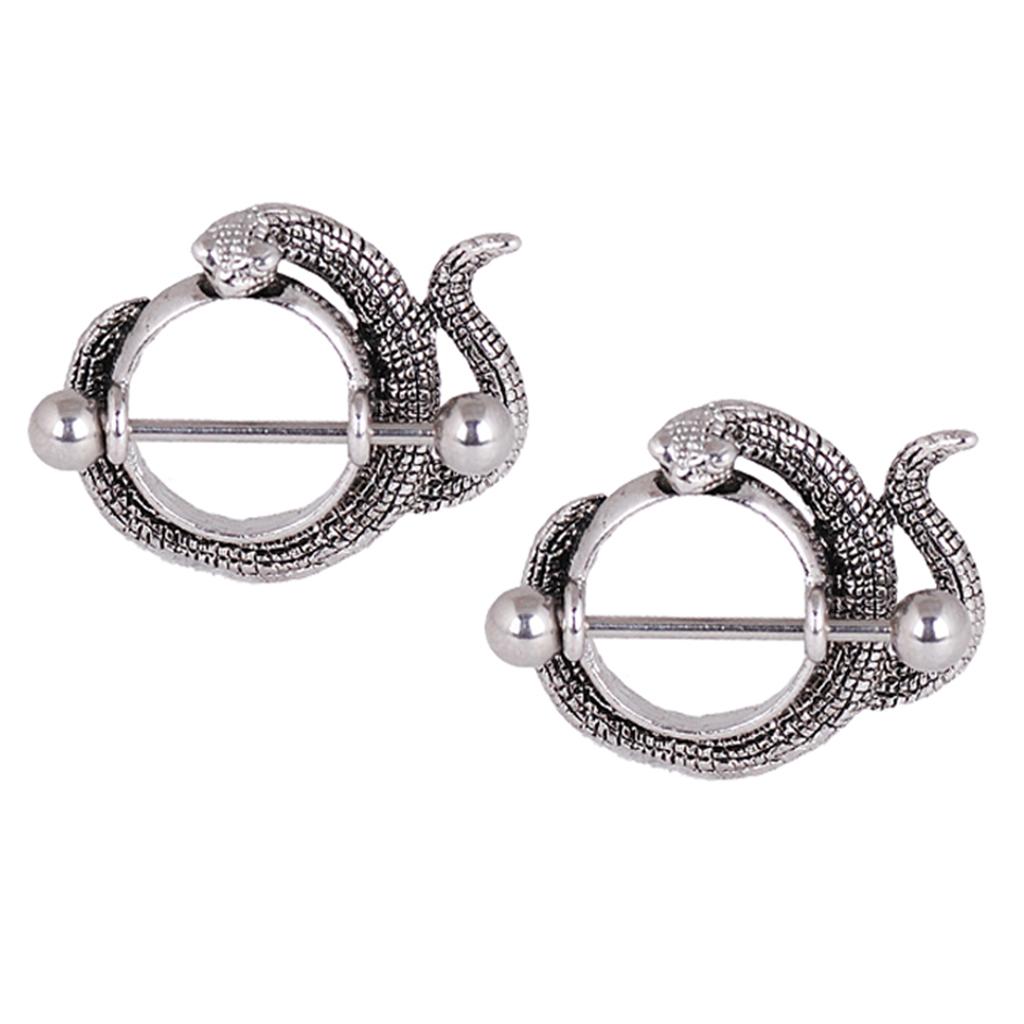 1 Pair Gothic Snake Stainless Steel Nipple Shield Sexy Lady Women Nipplering