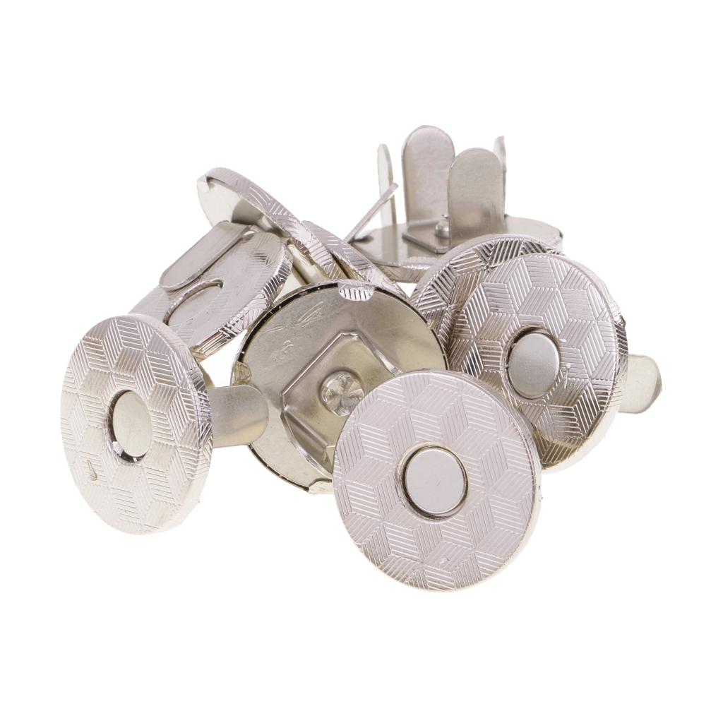 10 Sets Magnetic Clasp Snaps Magnet Button Sewing Craft 14mm silver