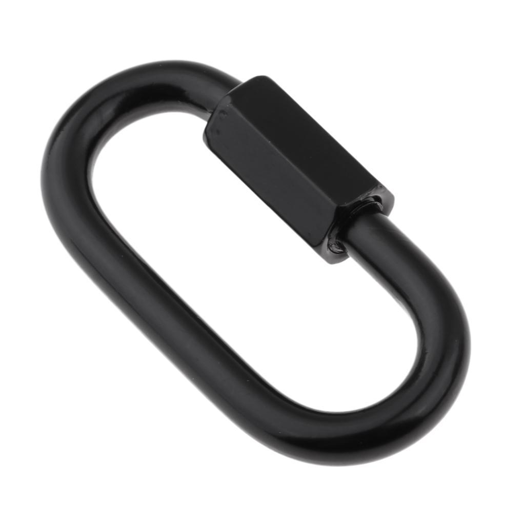 Stainless Steel Quick Link Screw Lock Chain Fastener Hook Carabiner Camping