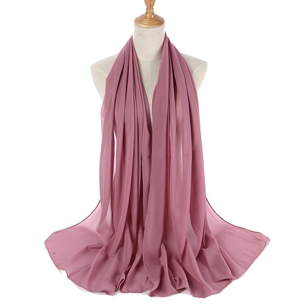 Ladies Plain Bubble Chiffon Muslim Large Scarf Hijab Shawl Sarong Wraps