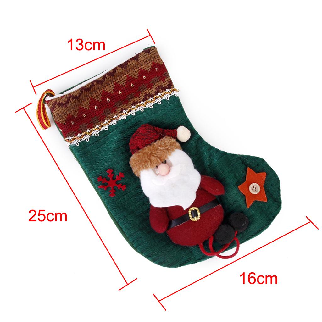 Santa Claus Pattern Christmas Stocking Sock Xmas Holiday Decoration 