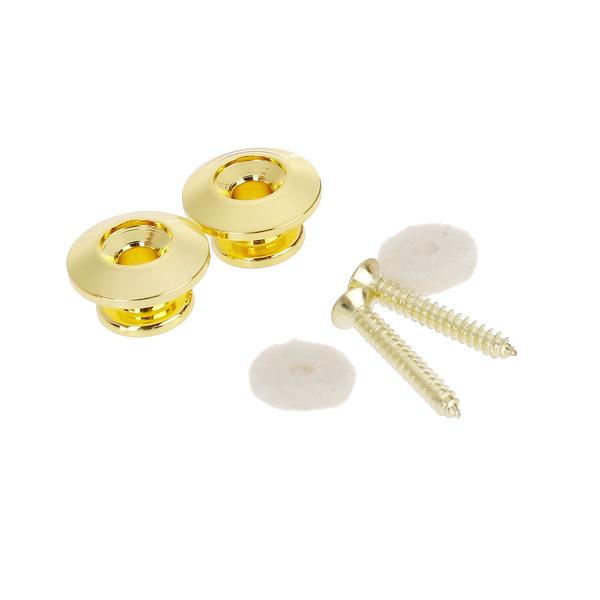 2pcs Golden Strap Button w/ Mounting Screw for Guitar Mandolin