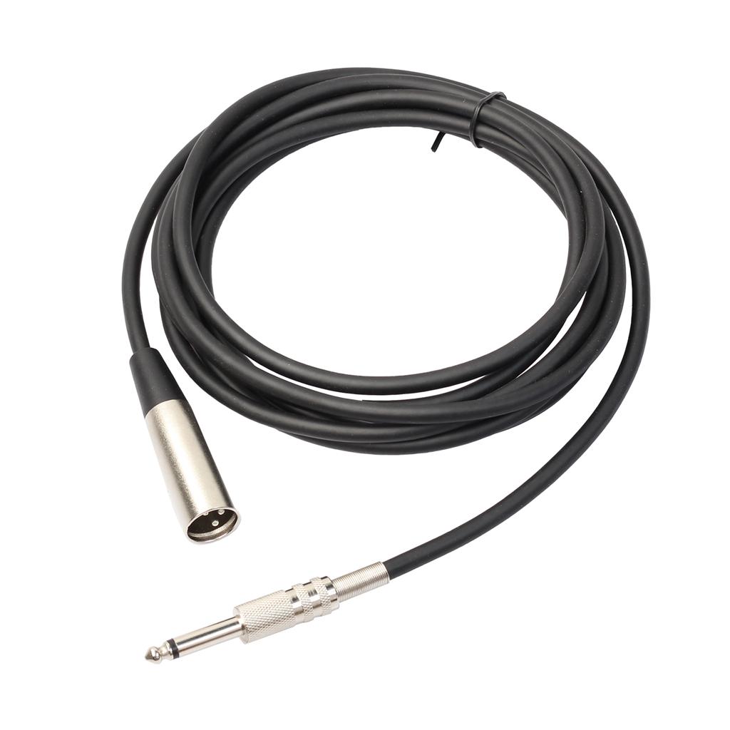 XLR 3 Pin Male to 1/4 6.35mm Mono Jack Male Plug Audio Microphone Cable 5m