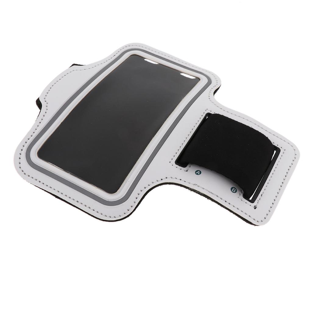 Cell Phone Running Armband Bag & Gym Sport Jogging Belt Case Cover White