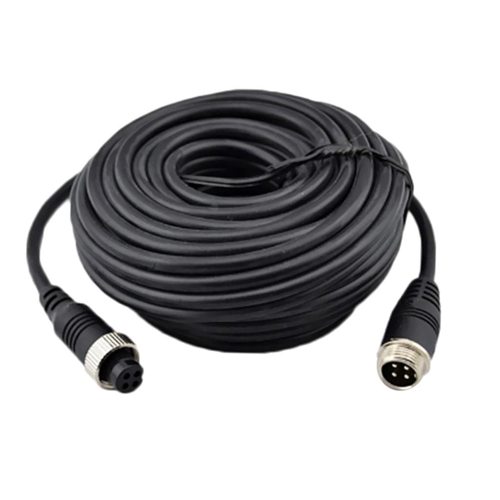 4Pin Video Extension Cable Wire for Bus Truck Reversing Rear View Camera 20M