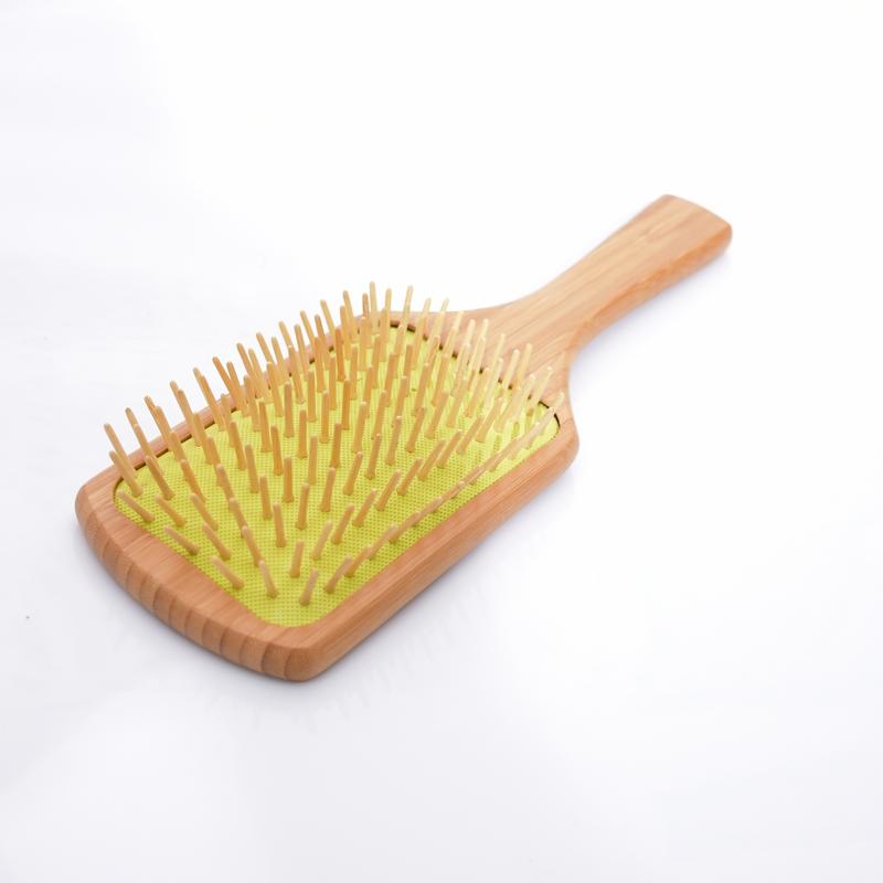 Square Handle Pointed Teeth Human Massage Hair Brush Green Cushion Comb  