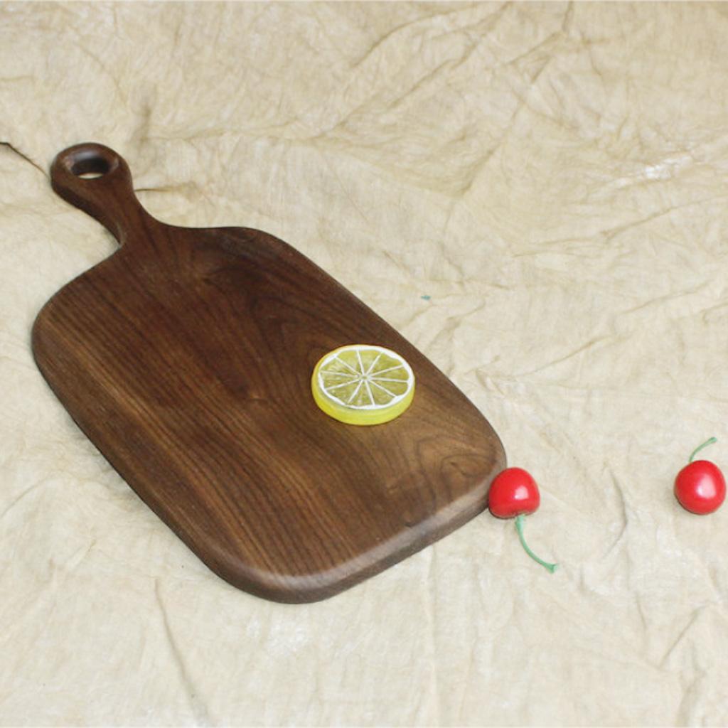 Walnut Wood Cutting Board with Handle Kitchens Chopping and Serving Tray #2