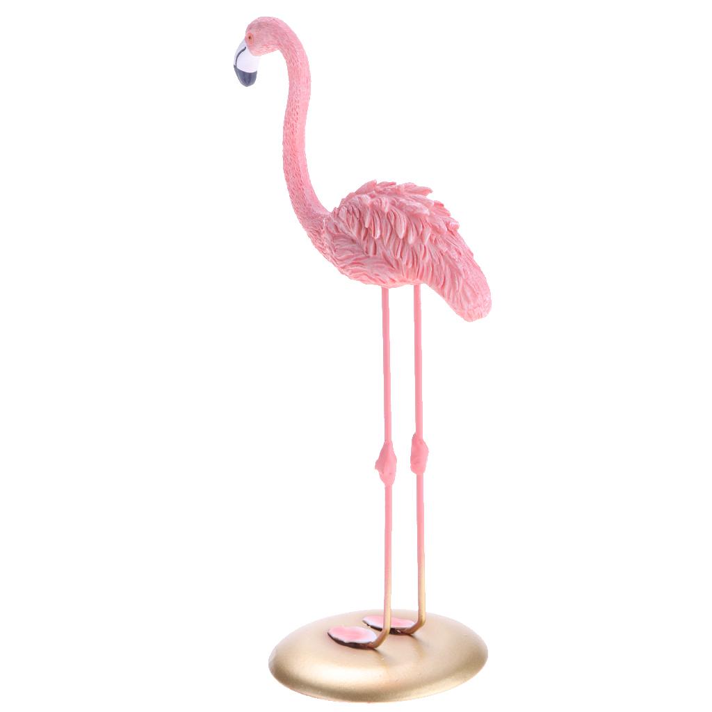 Resin Flamingo Figurine Miniature Sculpture Glass Stand Table Ornament B