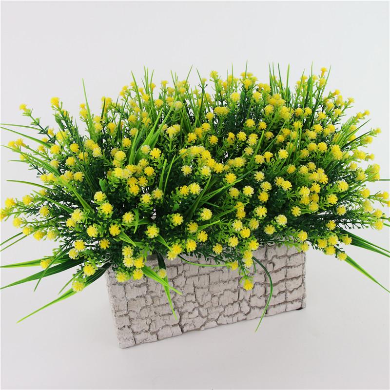 Artificial Plastic Simulation Gypsophila Flower Home Wedding Decor Yellow