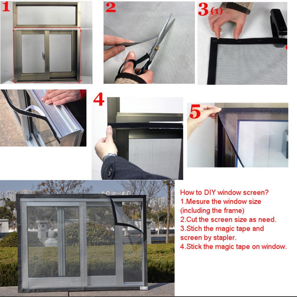 Insect Mosquito Net Fly Screen Window Mesh Net Handsfree Adhesive Door Snap