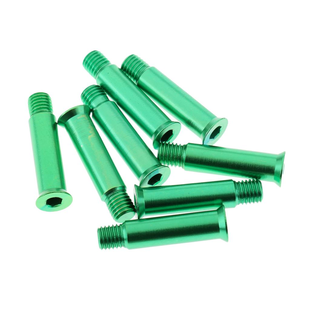 8pcs Roller Skates Shoes Single Face Spikes Nail Axle Screws 34mm Green