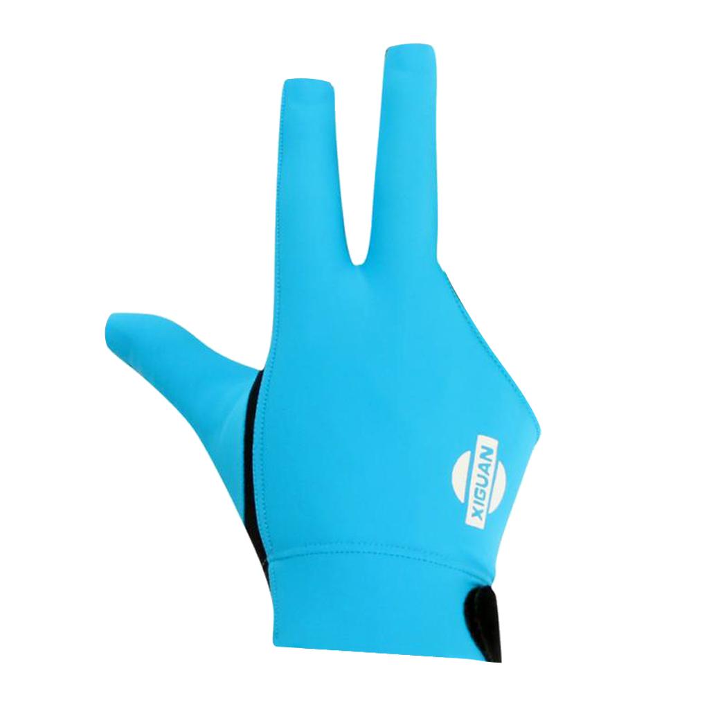 3-Finger Professional Elastic Right Hand Snooker Pool Billiard Glove Blue