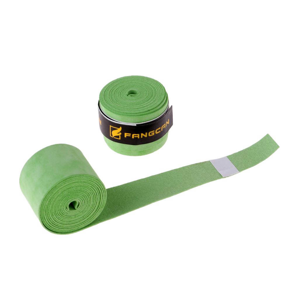 2 Pieces Non Slip Sweat Absorption Tennis Badminton Racket Overgrip Green