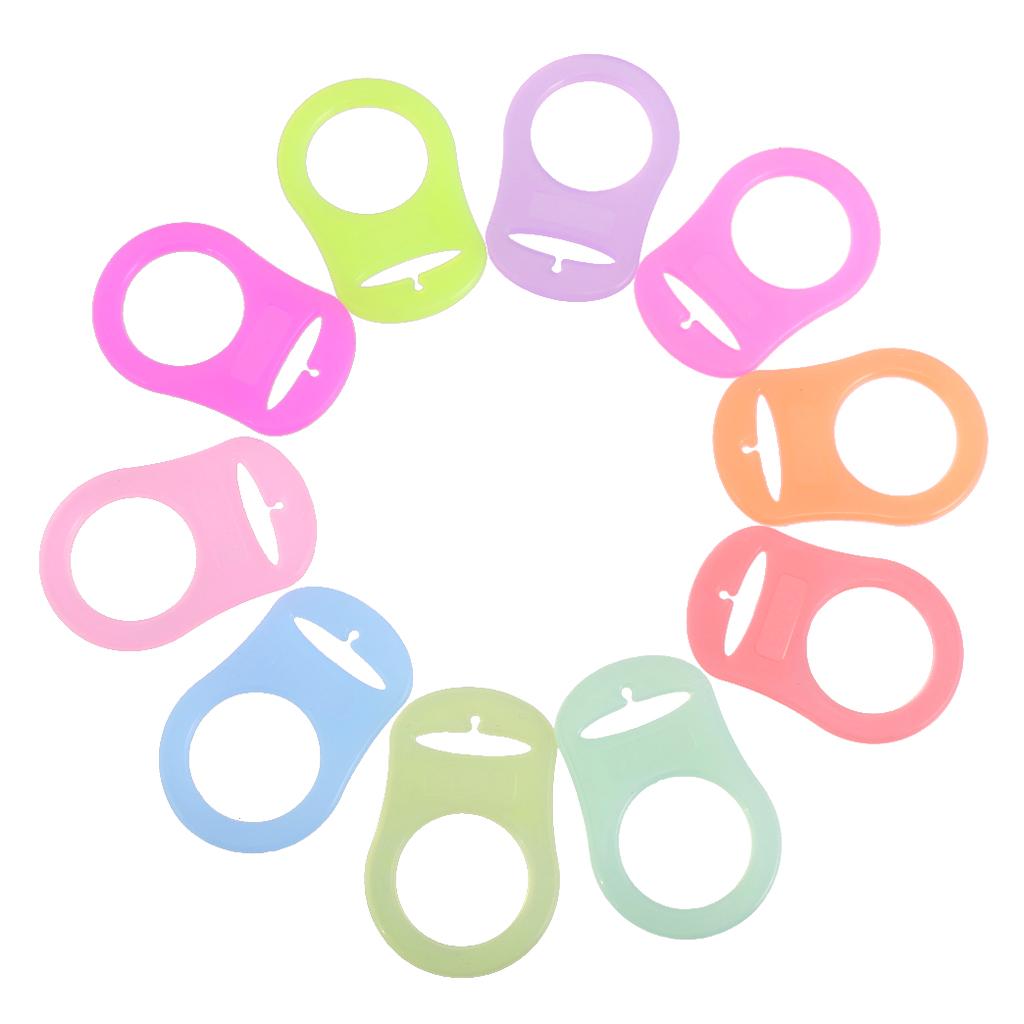 10pcs Silicone Button Ring Dummy Pacifier Holder Clip Adapter Multi