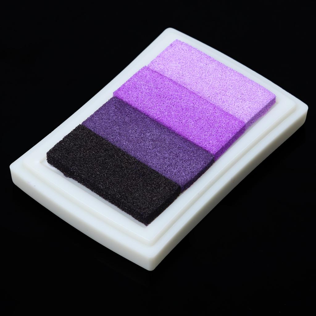 4 Shade Colors Ink Pad Fingerprint Korea DIY Craft Embossing Colorful Purple