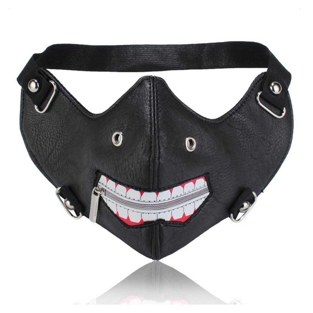 Punk Skull Half Face Mask Leather Windproof Dust Mask Motorcycle Rider Biker