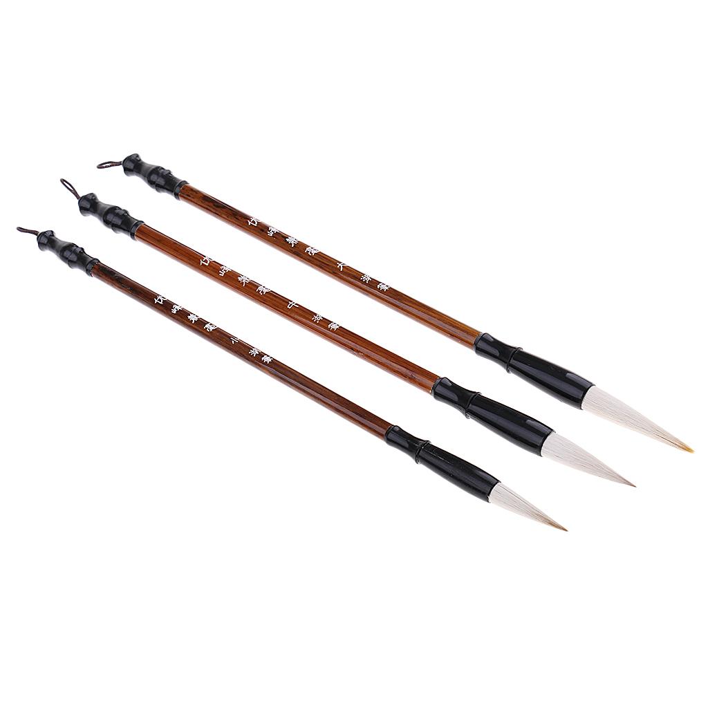 3 Pieces Wooden Chinese Calligraphy Brush Panting Kanji Writing Tools #6