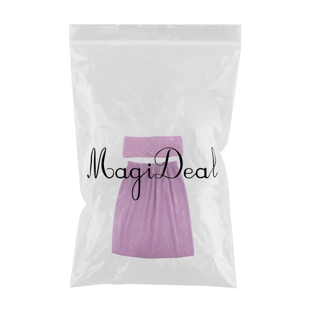 Women Microfiber Body Shower Bath Towel Wrap for SPA with Stretch Headband Purple