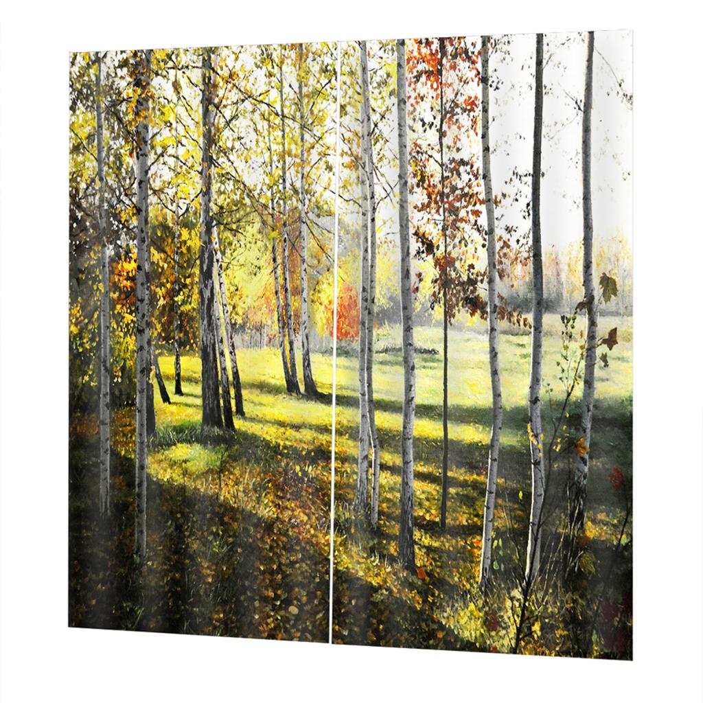 Charming Scenery Printed Window Curtains Drapes Cypress Forest