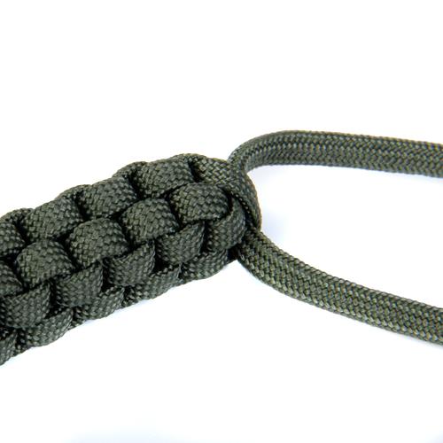 Army Green Paracord Weave Square Tactical Lanyard with Tails